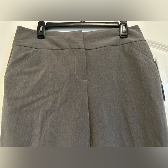 Nicole Miller NY Pants sz 8 Gray Flat Front Pockets Wide Leg Capri - Picture 10 of 16